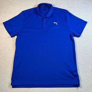 Puma Keeps You Dry‎ Polo Shirt Mens Size XL Blue Short Sleeve Embroidered Logo
